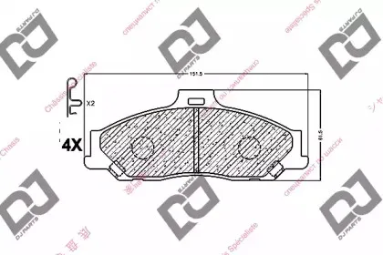 Комплект тормозных колодок, дисковый тормоз DJ PARTS купить